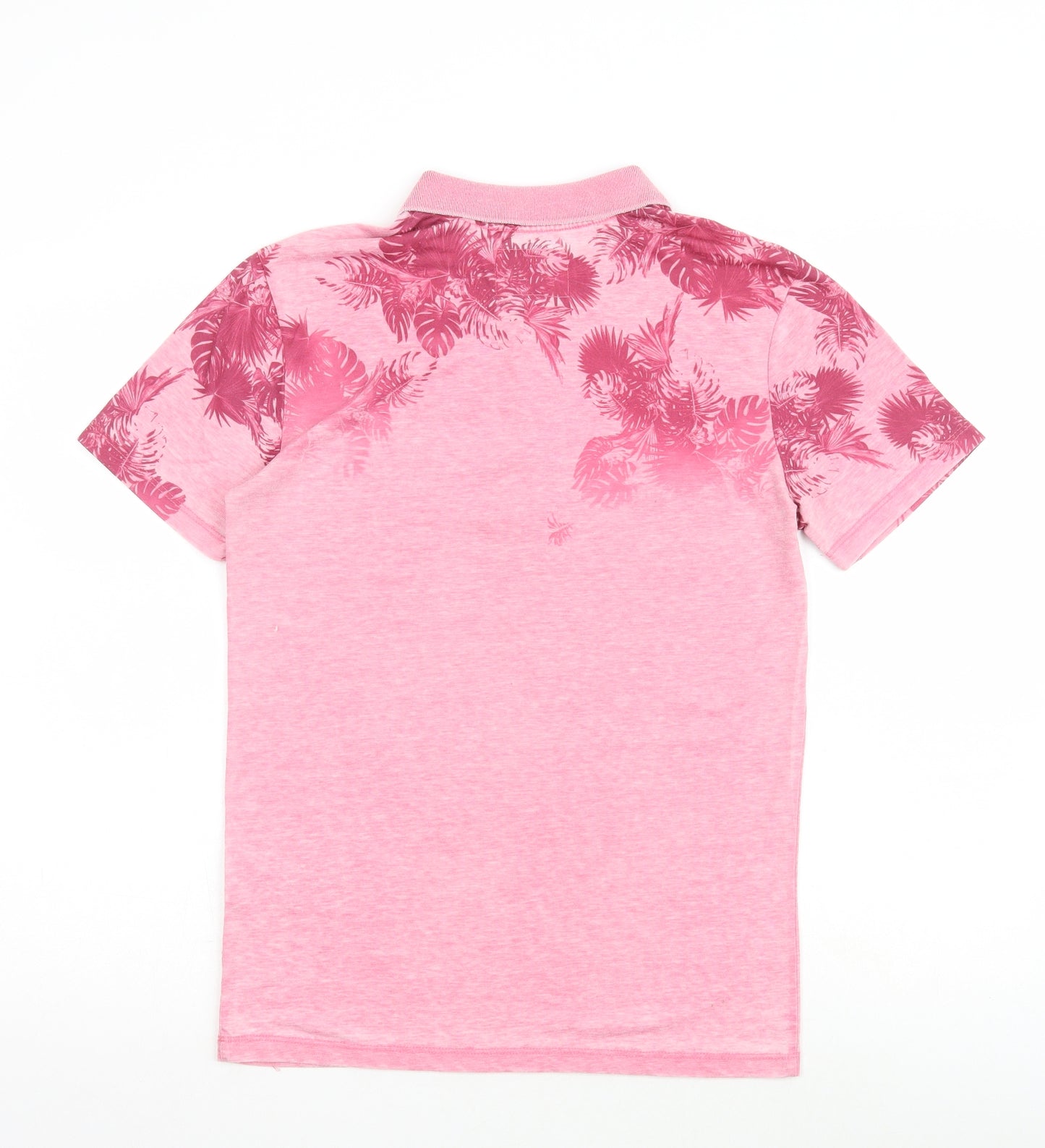 GUESS Mens Pink Polyester T-Shirt Size XS Collared