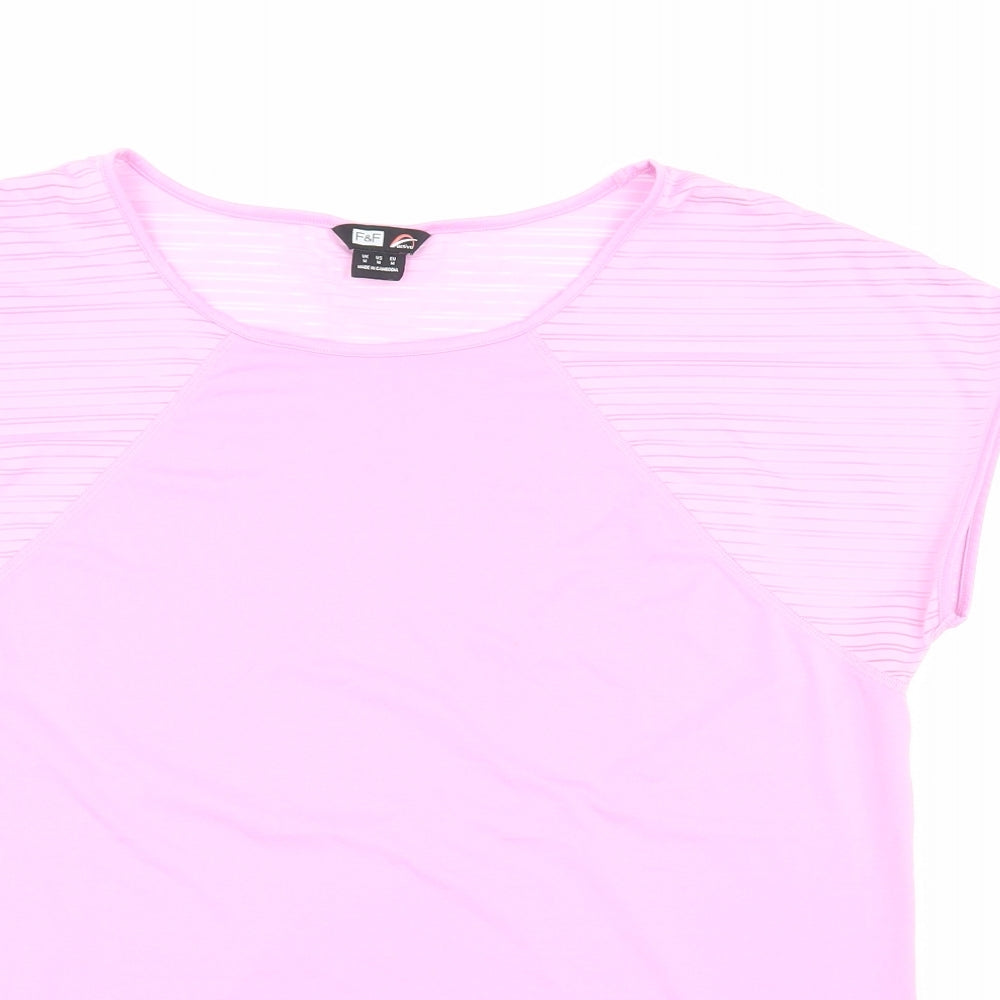 F&F Womens Pink Polyester Size M Round Neck