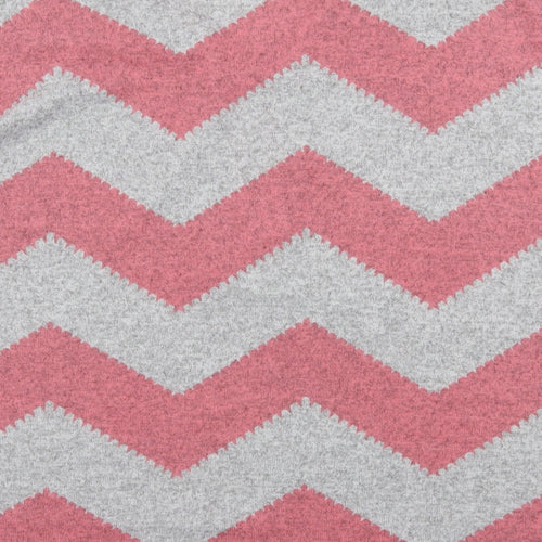 Yonis Womens Pink Striped Polyester Basic T-Shirt Size M V-Neck
