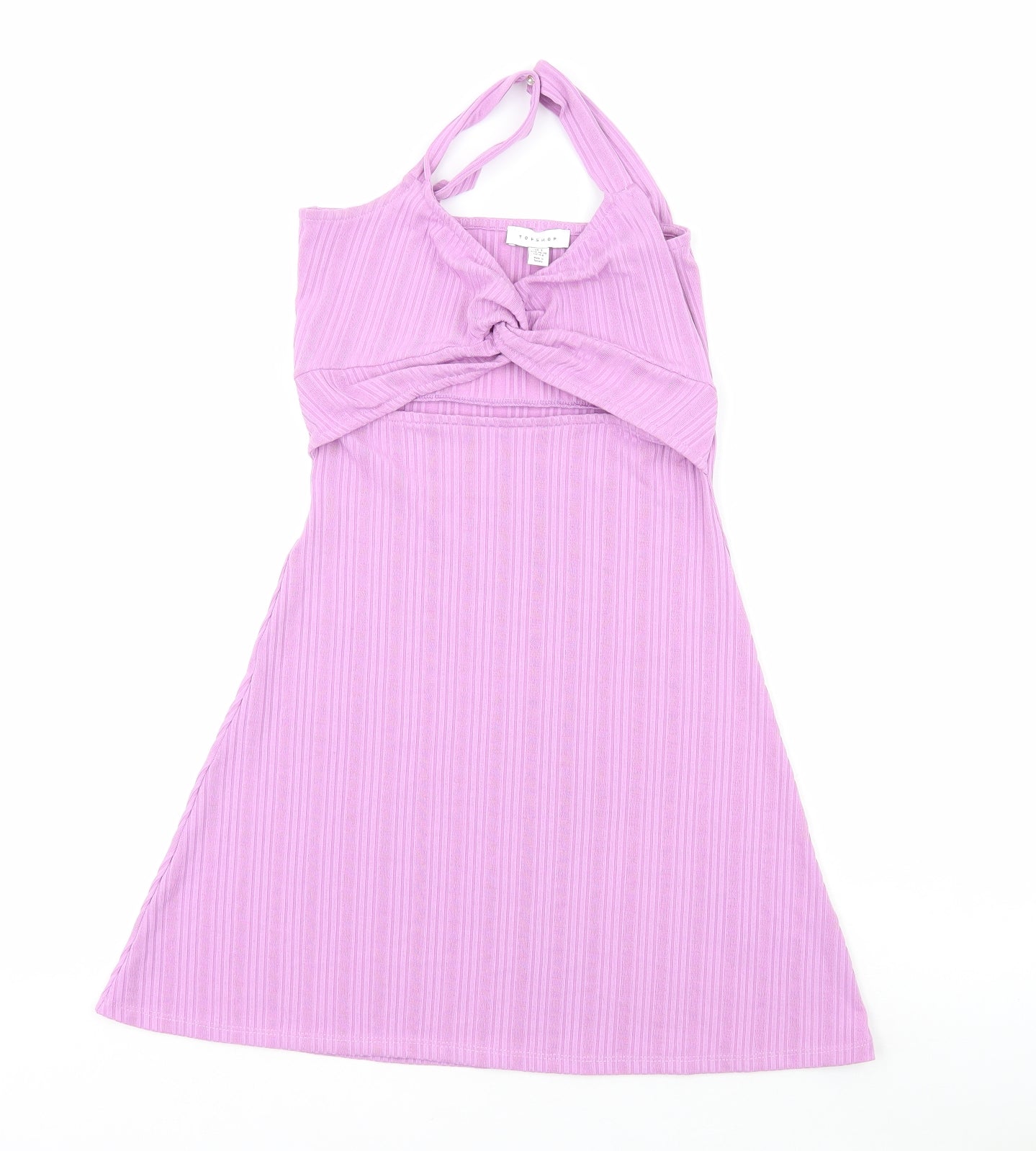 Topshop Womens Purple Polyester A-Line Size S Halter