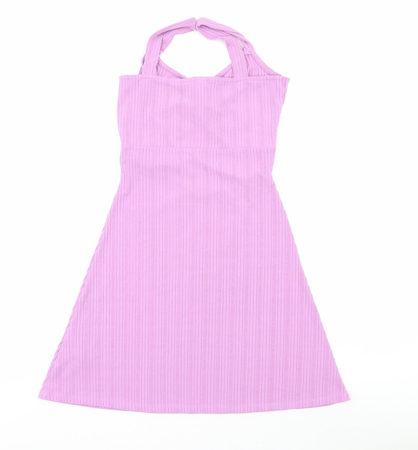 Topshop Womens Purple Polyester A-Line Size S Halter
