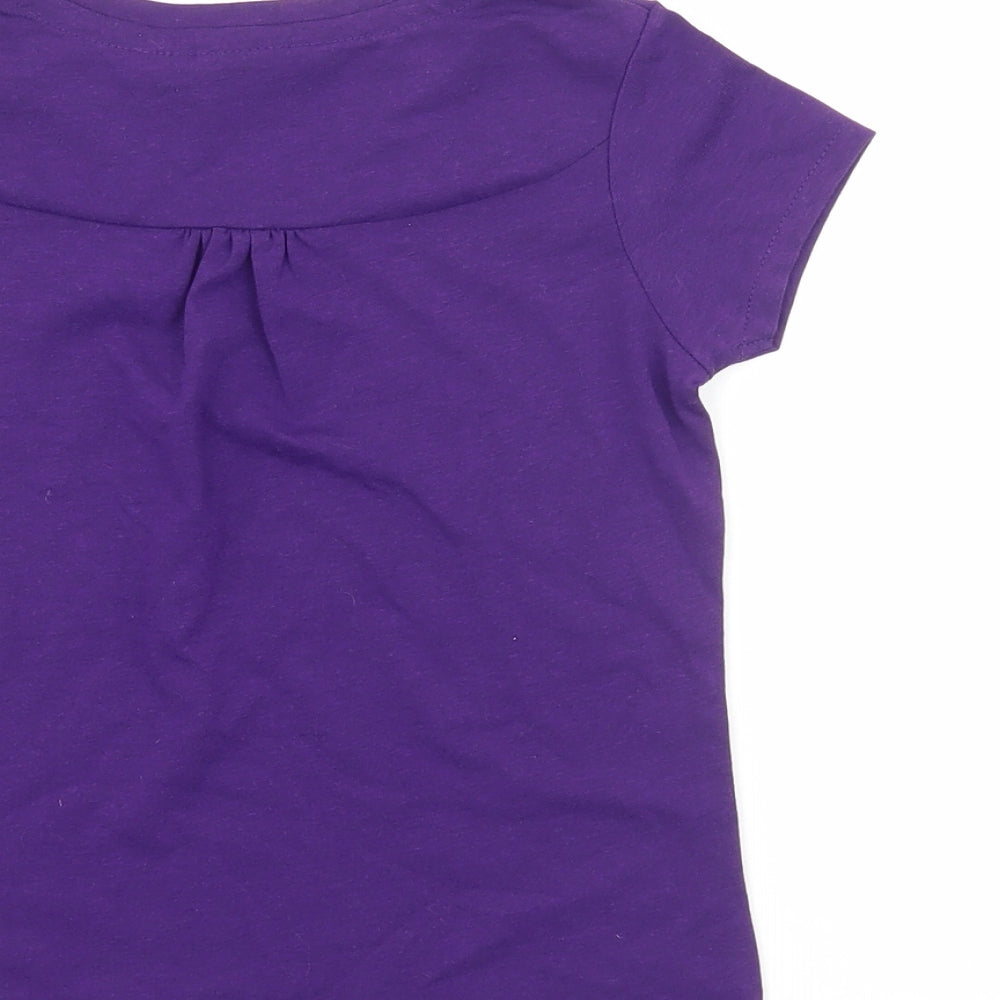 LA Gear Girls Purple Polyester Basic Casual Size 7-8 Years V-Neck
