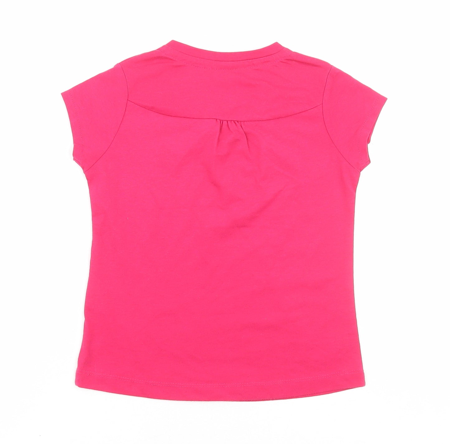 LA Gear Girls Pink Polyester Basic T-Shirt Size 7-8 Years V-Neck