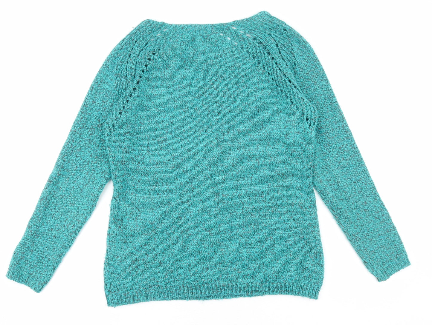 Marks and Spencer Womens Blue Round Neck Polyamide Pullover Jumper Size 14