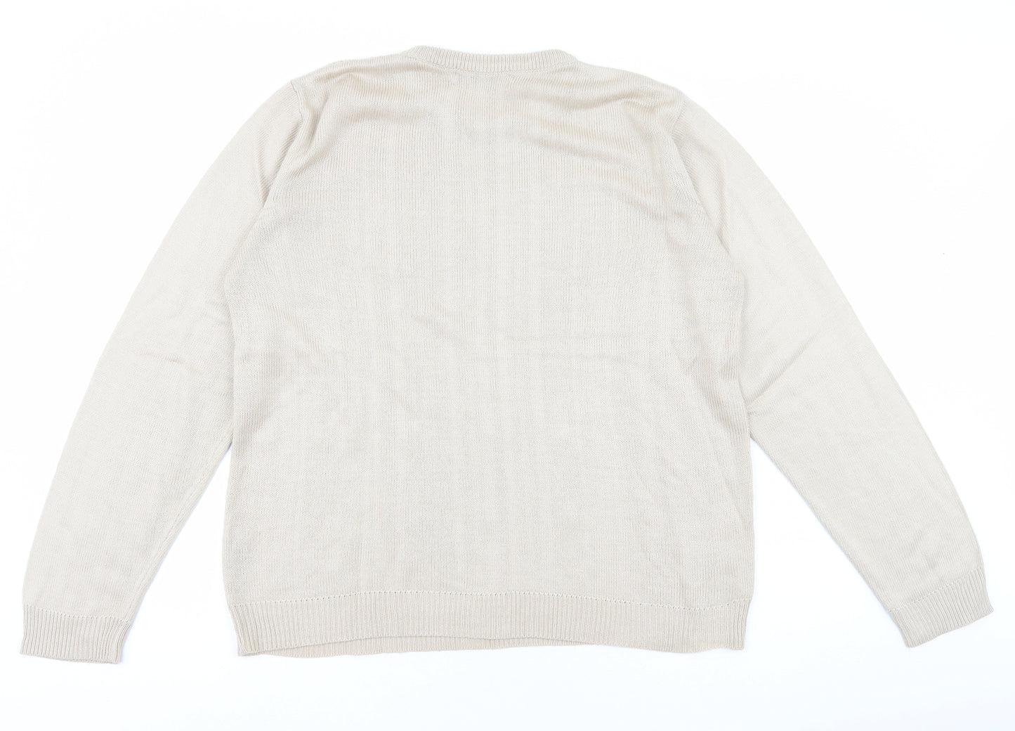 Akal Collection Womens Ivory Round Neck Acrylic Pullover Jumper Size L