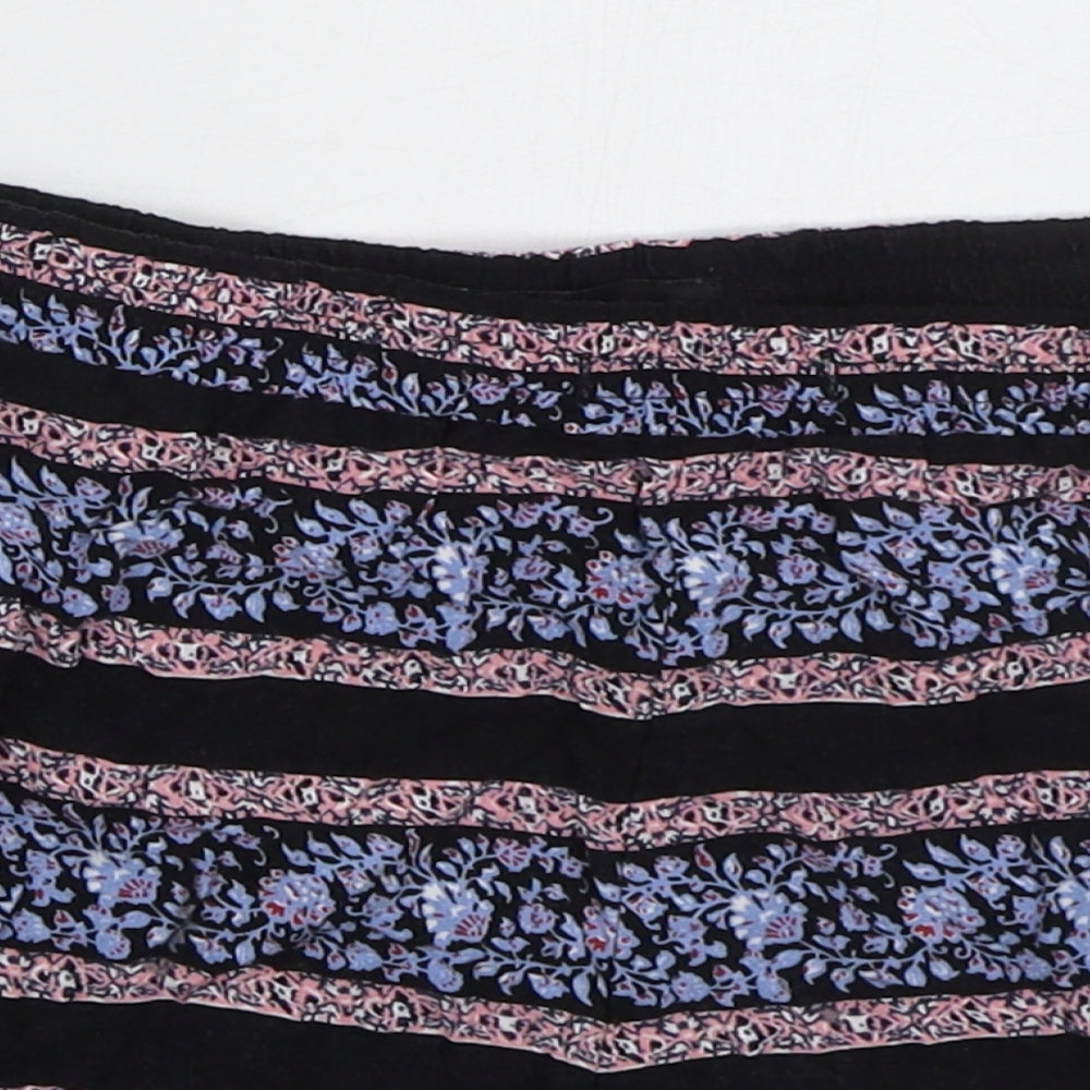 Atmosphere Womens Black Floral Viscose Mom Shorts Size 8 Regular