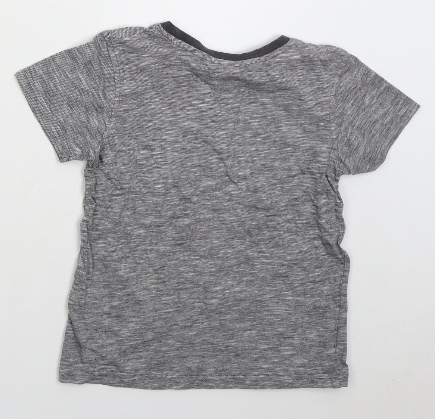 George Boys Grey Cotton Basic T-Shirt Size 7-8 Years Crew Neck Pullover