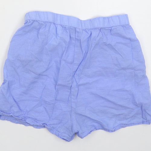 F&M Girls Blue Cotton Mom Shorts Size 13-14 Years Regular