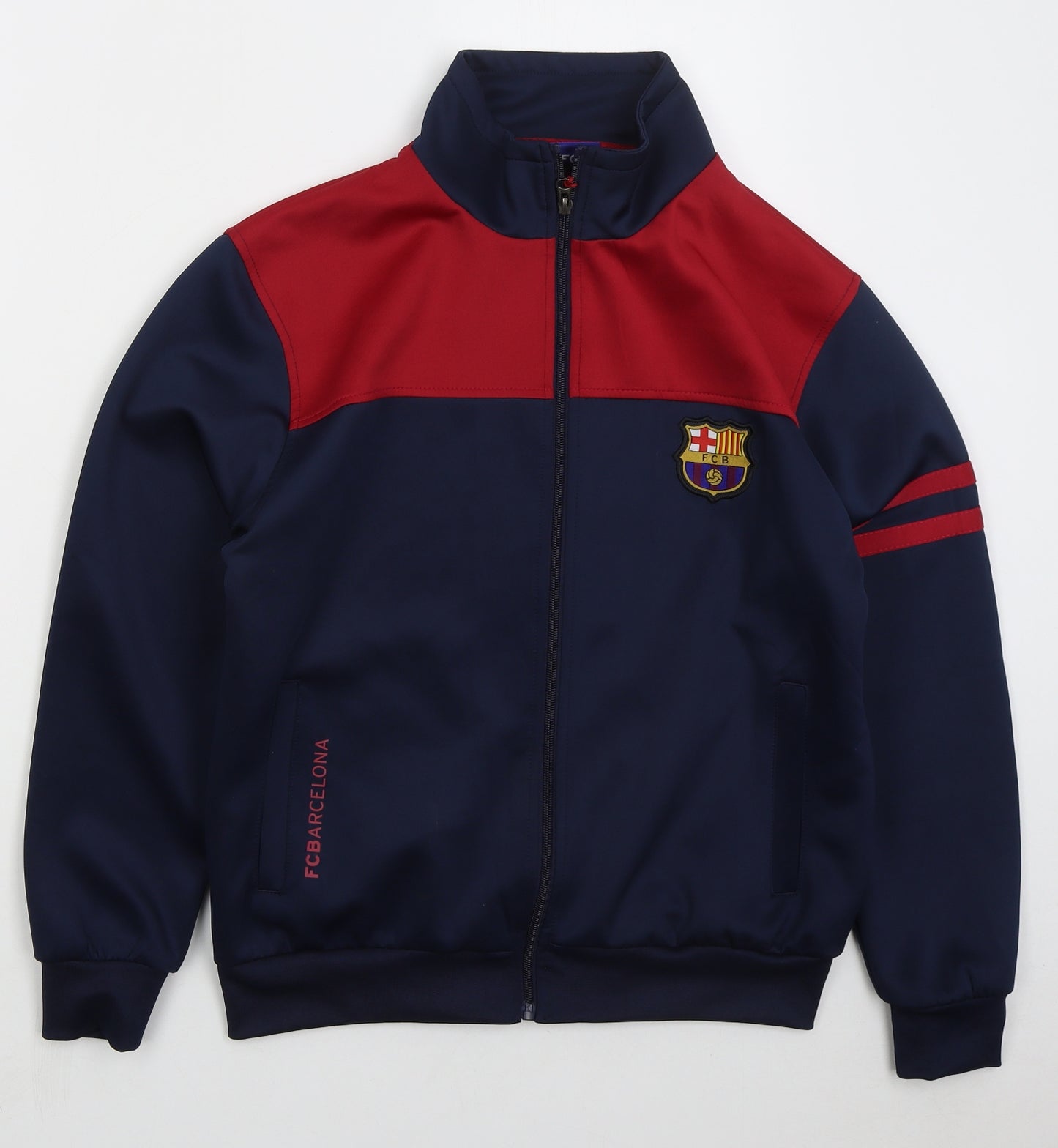 Rogers Boys Blue Jacket Size 16 Years Zip - FCB Barcelona