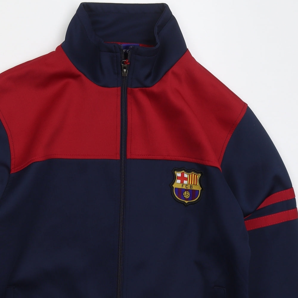 Rogers Boys Blue Jacket Size 16 Years Zip - FCB Barcelona