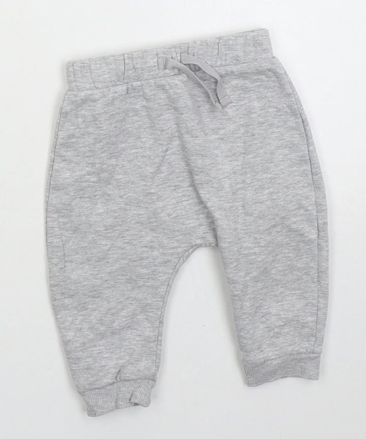 George Boys Grey Cotton Sweatpants Trousers Size 6-9 Months Drawstring