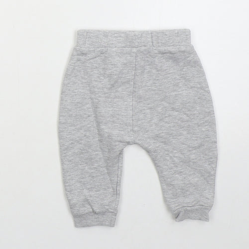 George Boys Grey Cotton Sweatpants Trousers Size 6-9 Months Drawstring