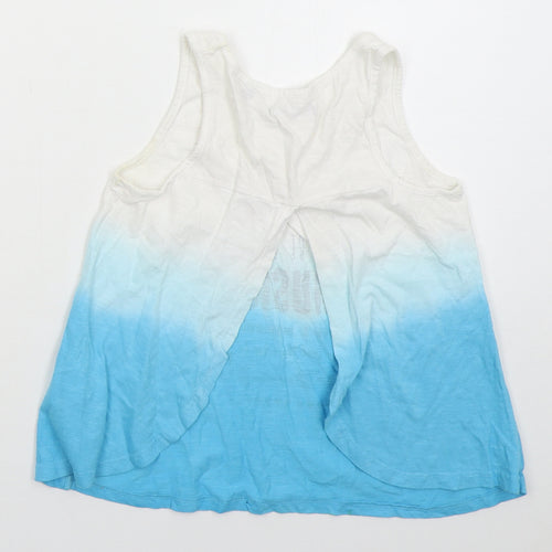 BLue Seven Girls Blue Cotton Basic Tank Size 10 Years Round Neck Pullover - Music