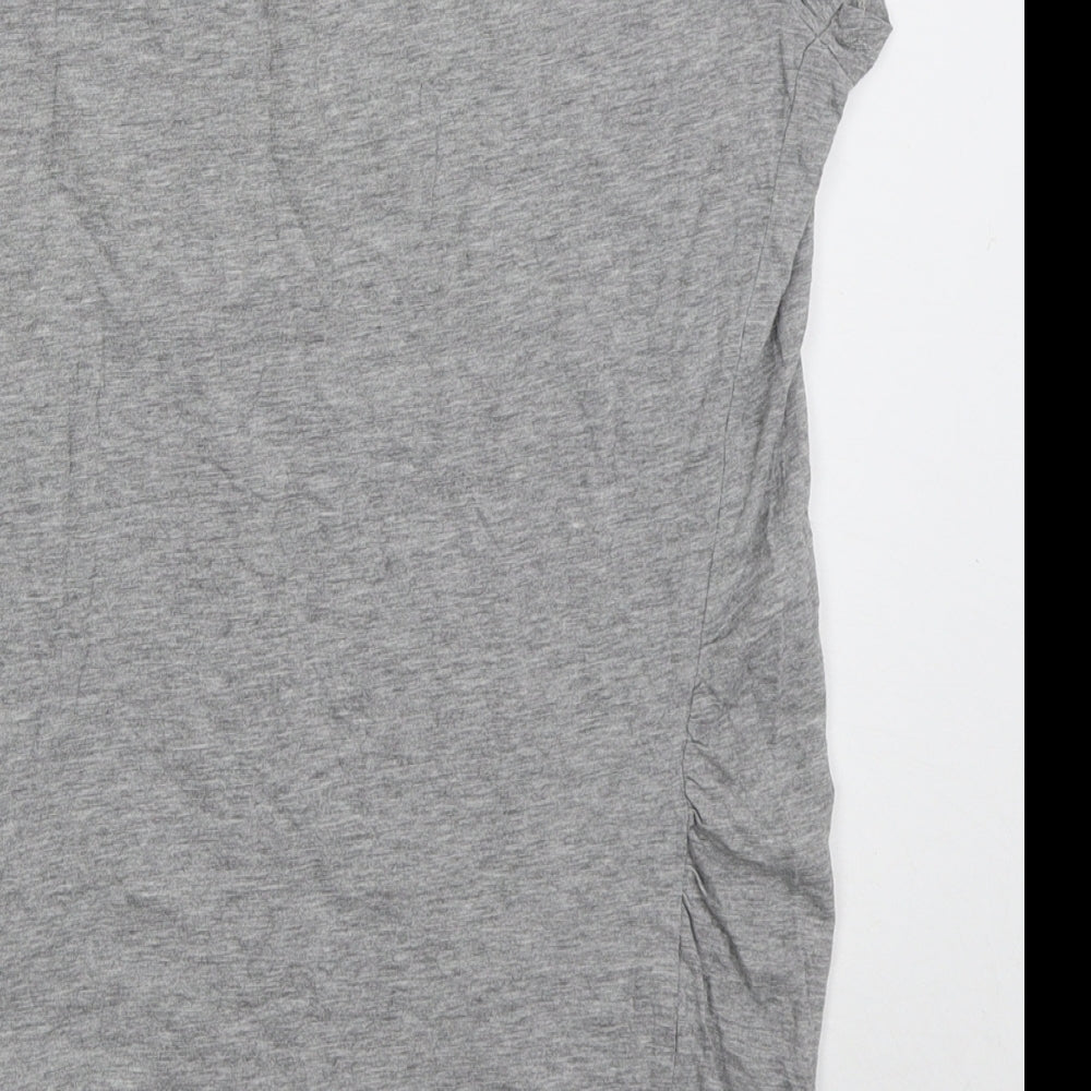 New Look Womens Grey Cotton Basic T-Shirt Size 10 Round Neck - Jadore