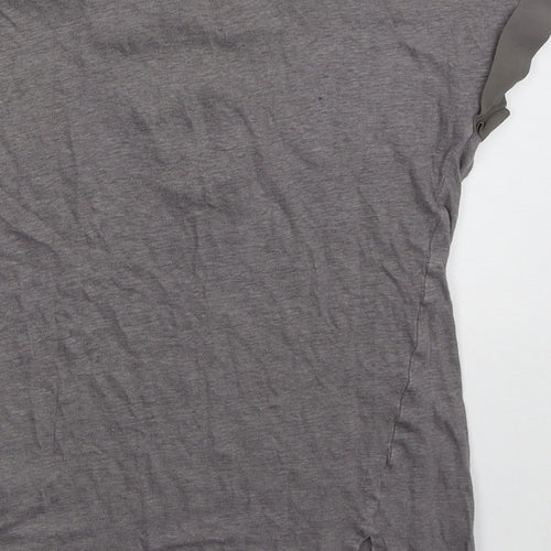 NEXT Womens Grey Linen Basic T-Shirt Size 6 Square Neck