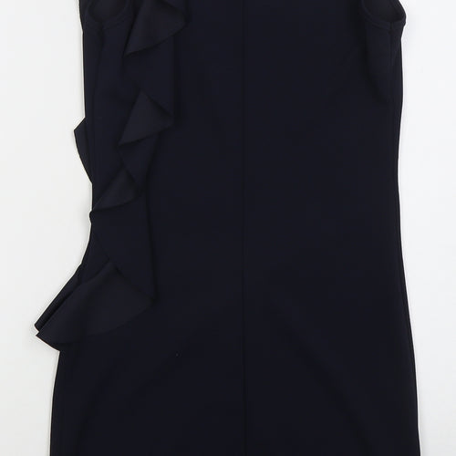 Boohoo Womens Blue Polyester Bodycon Size 10 Round Neck Pullover