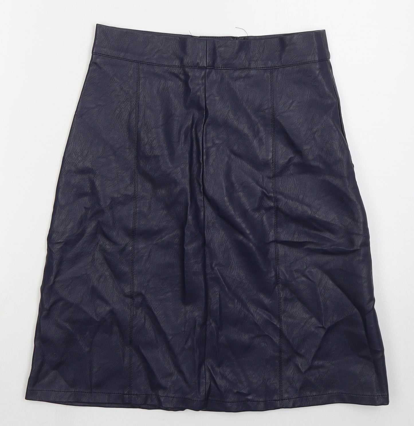 Cutie Womens Blue Polyurethane A-Line Skirt Size 8 Button