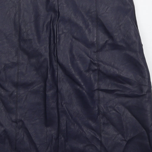 Cutie Womens Blue Polyurethane A-Line Skirt Size 8 Button