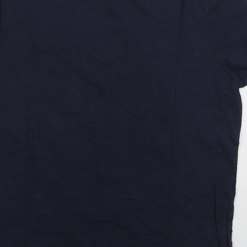 Jack Wills Womens Blue Geometric Cotton Basic T-Shirt Size 6 Crew Neck
