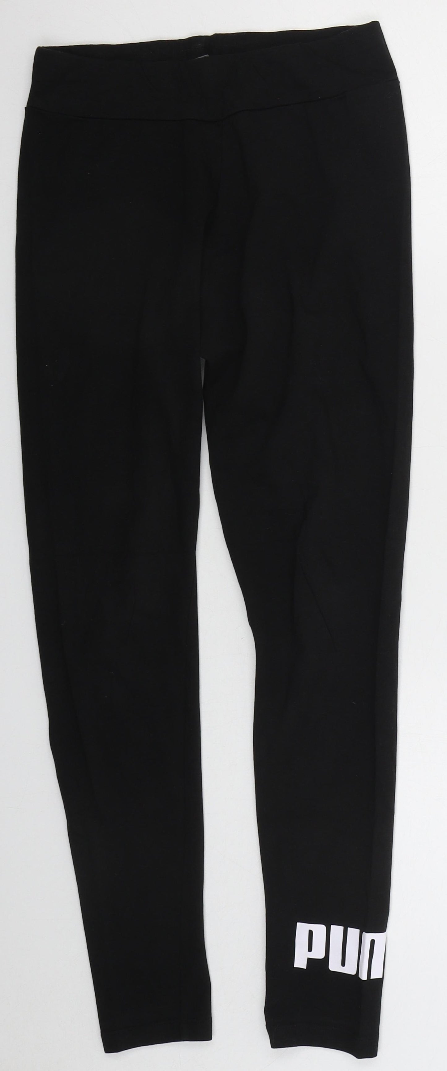 PUMA Womens Black Cotton Carrot Leggings Size 10 L26 in