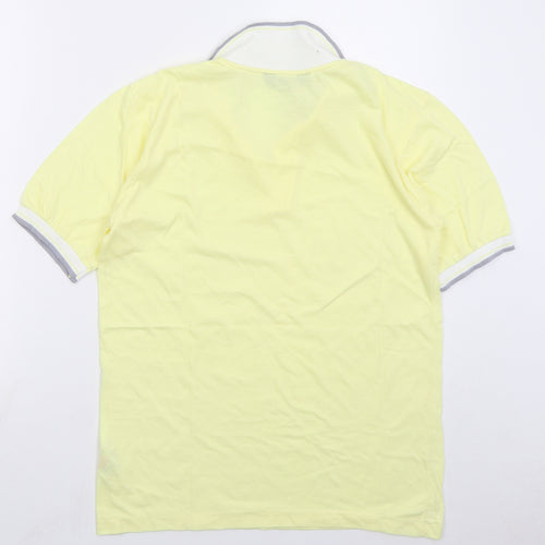 St Bernard Mens Yellow Polyester Polo Size M Collared Pullover