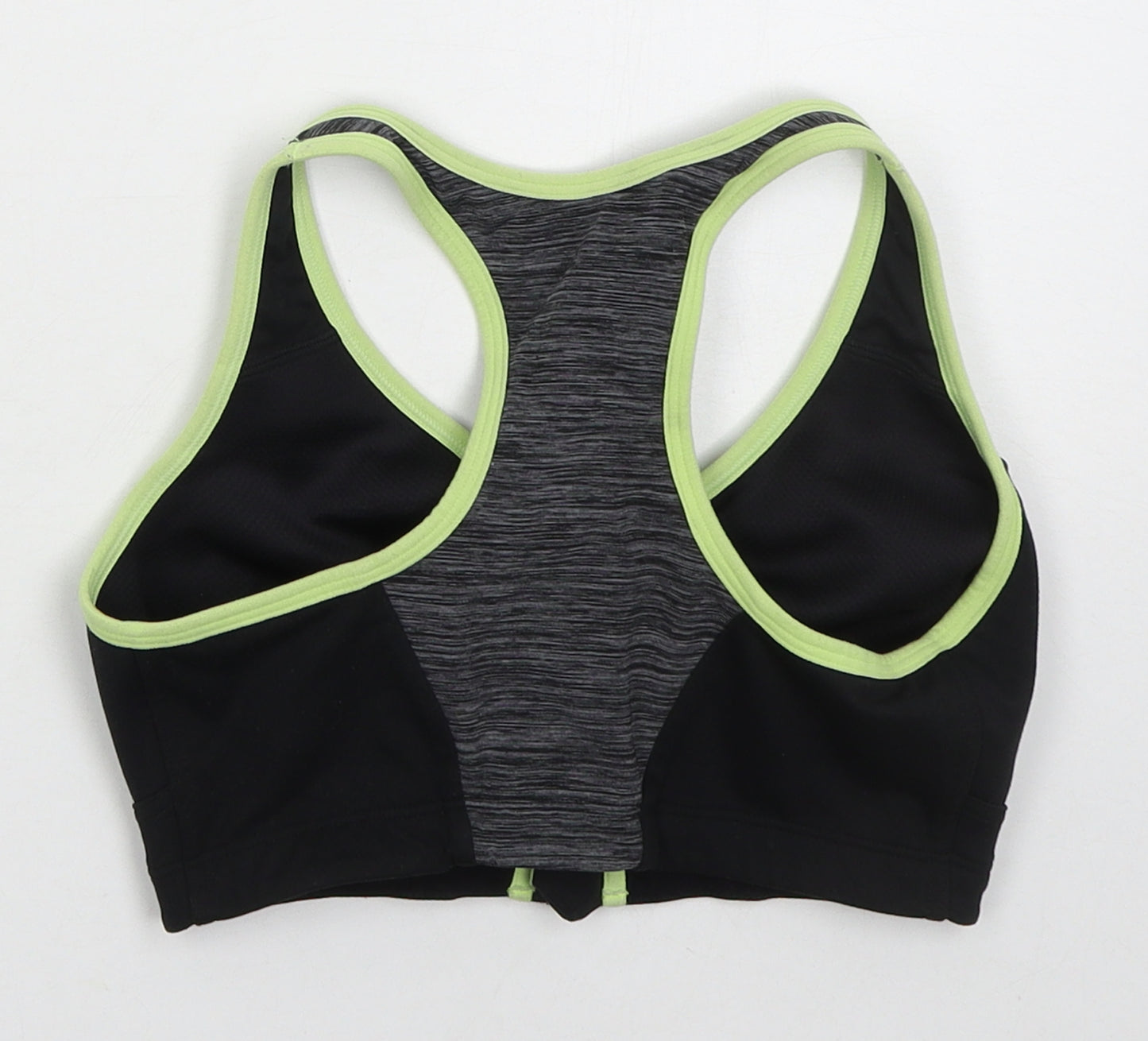 Marks and Spencer Womens Black Nylon Cropped Tank One Size Round Neck - 34D Sports Bra