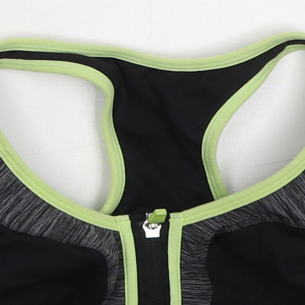 Marks and Spencer Womens Black Nylon Cropped Tank One Size Round Neck - 34D Sports Bra