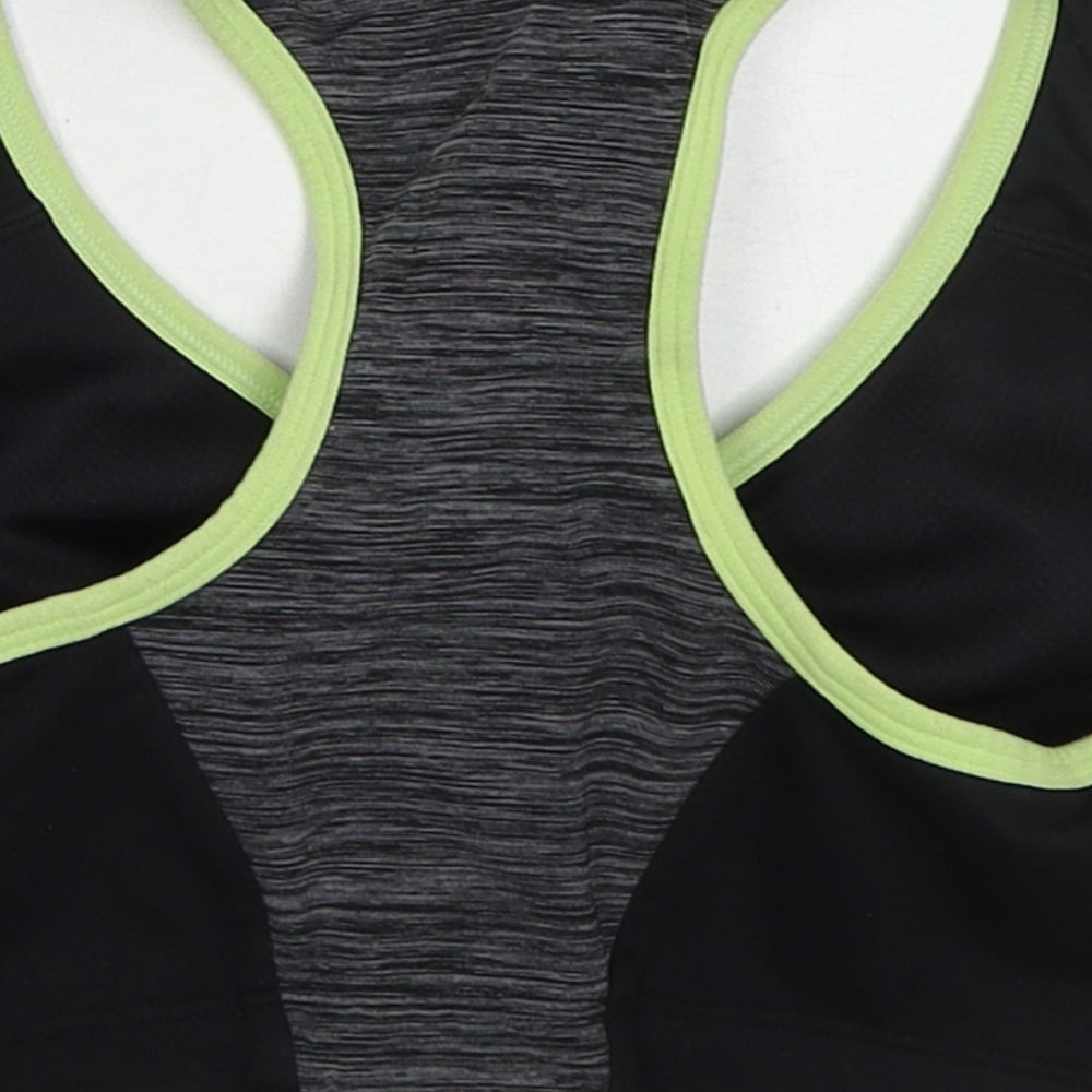 Marks and Spencer Womens Black Nylon Cropped Tank One Size Round Neck - 34D Sports Bra