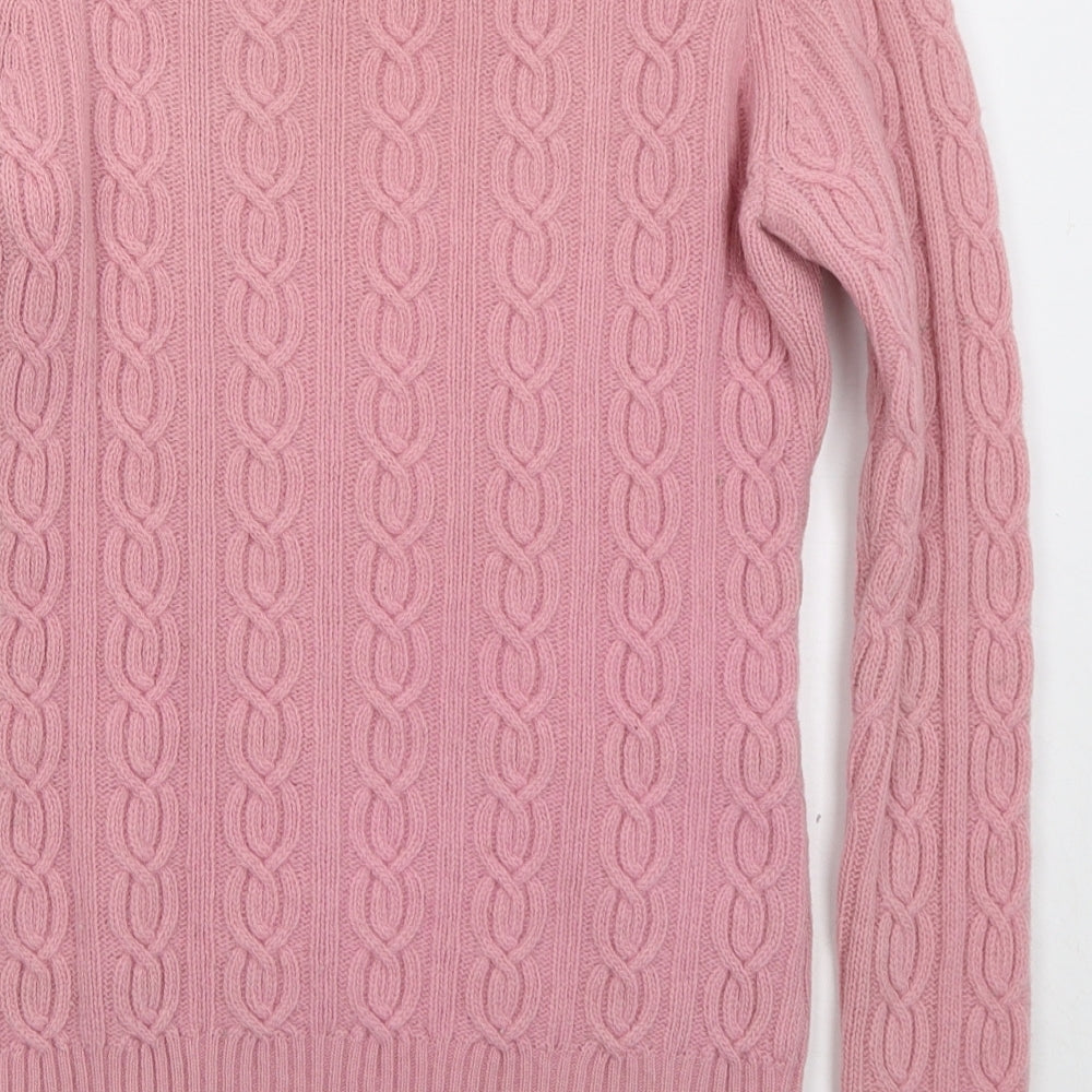 Jack Wills Womens Pink Crew Neck Wool Pullover Jumper Size 10