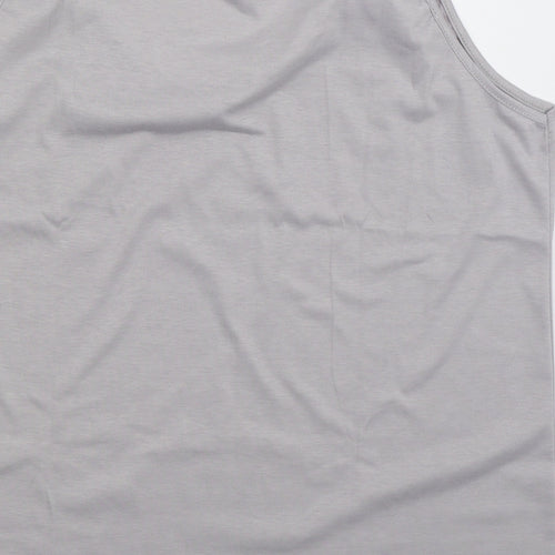 Preworn Womens Grey Cotton Basic Tank Size 3XL Round Neck - Feather