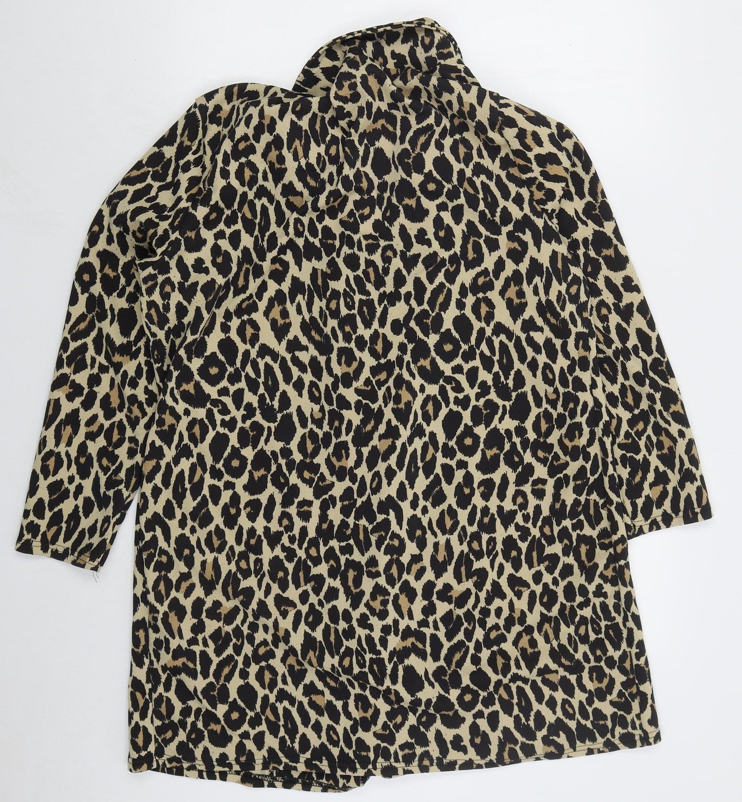 Boohoo Womens Beige Animal Print Jacket Size 22