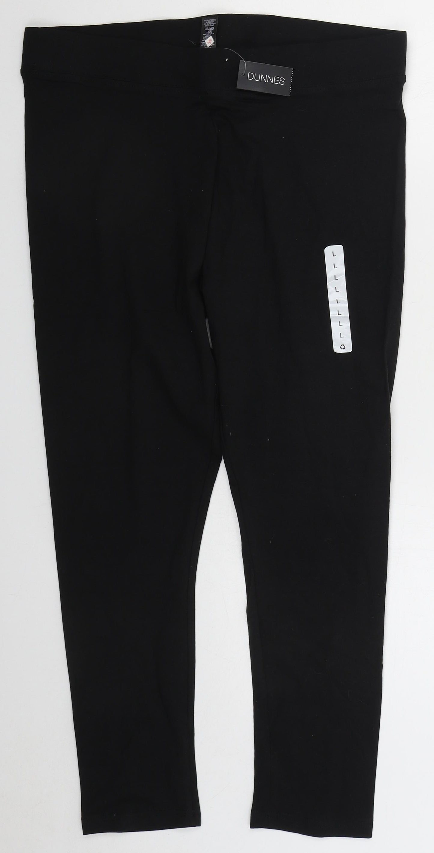 Dunnes Womens Black Cotton Carrot Leggings Size L L26 in