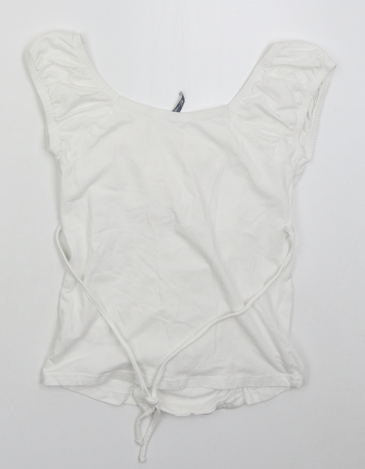 Evie Womens White Cotton Basic T-Shirt Size 12 Off the Shoulder