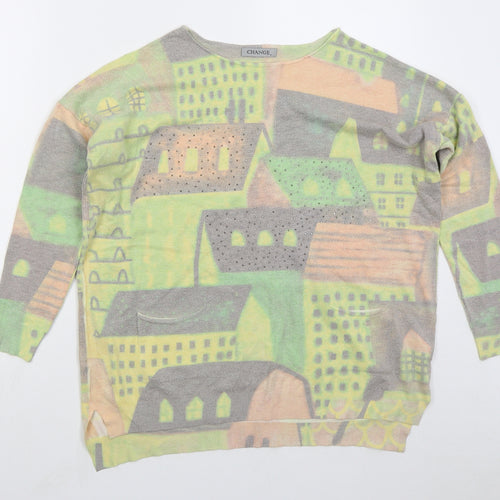 Change Womens Green Boat Neck Viscose Pullover Jumper Size M - Houses