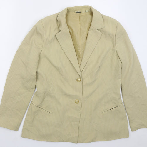 NEXT Womens Beige Striped Polyester Jacket Suit Jacket Size 14