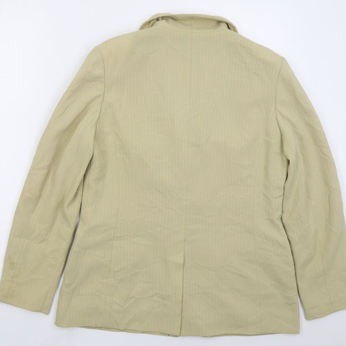 NEXT Womens Beige Striped Polyester Jacket Suit Jacket Size 14