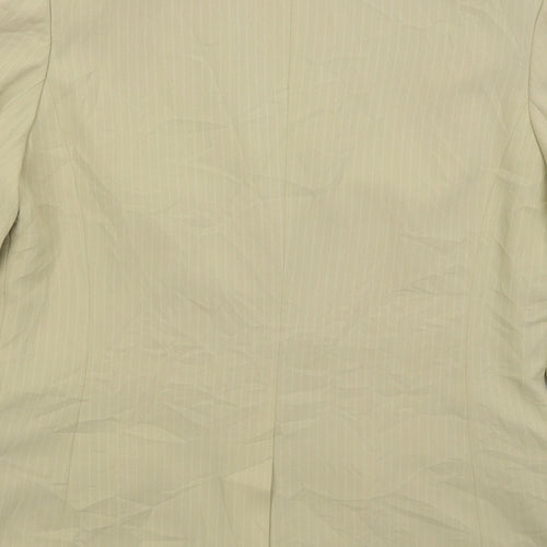 NEXT Womens Beige Striped Polyester Jacket Suit Jacket Size 14