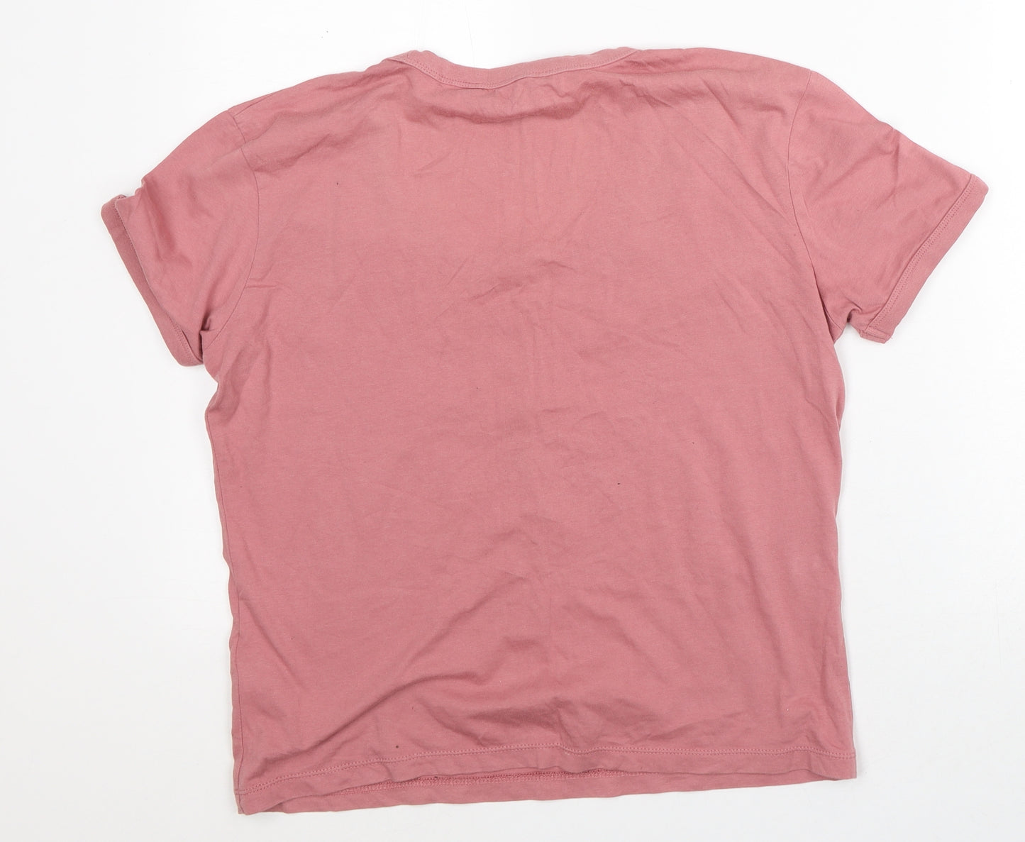 Calvin Klein Womens Pink 100% Cotton Basic T-Shirt Size XL Round Neck