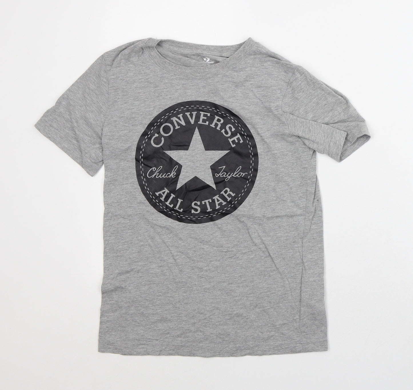 Converse Boys Grey Cotton Basic T-Shirt Size 10-11 Years Crew Neck - Chuck Taylor