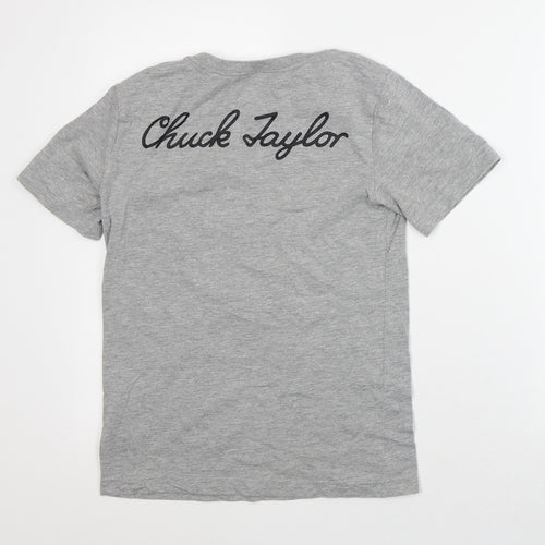 Converse Boys Grey Cotton Basic T-Shirt Size 10-11 Years Crew Neck - Chuck Taylor