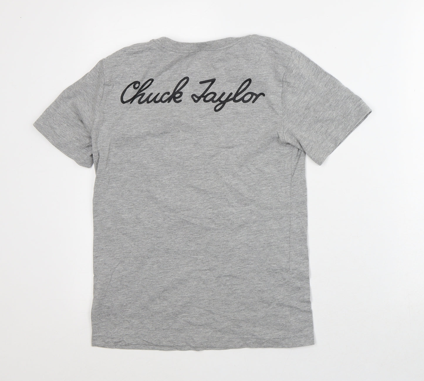 Converse Boys Grey Cotton Basic T-Shirt Size 10-11 Years Crew Neck - Chuck Taylor