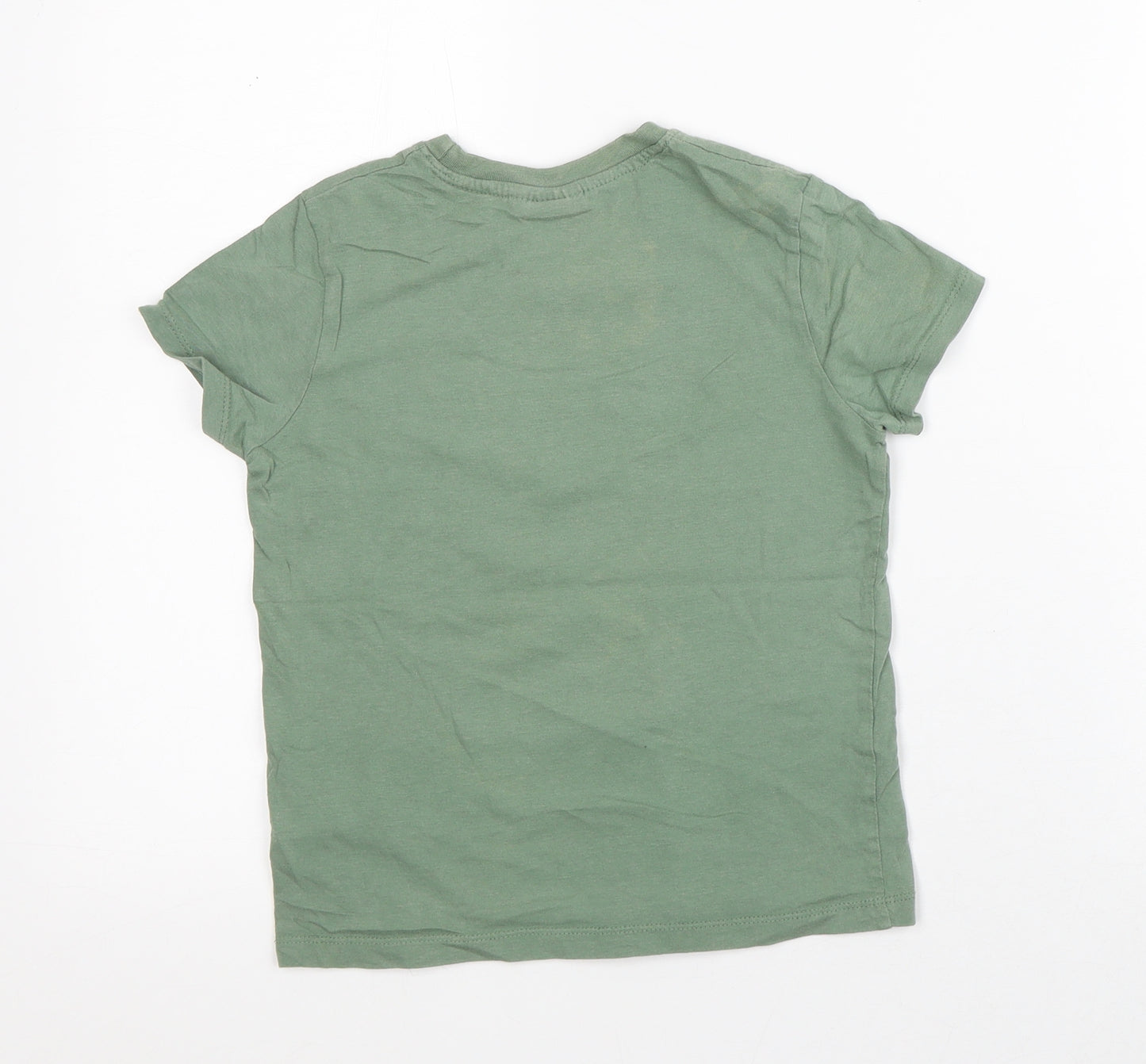 Star Wars Boys Green Cotton Basic T-Shirt Size 6-7 Years Crew Neck - Yoda