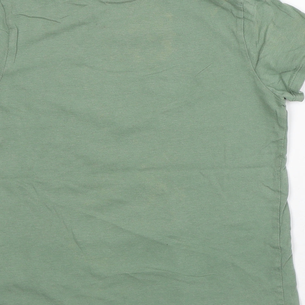 Star Wars Boys Green Cotton Basic T-Shirt Size 6-7 Years Crew Neck - Yoda