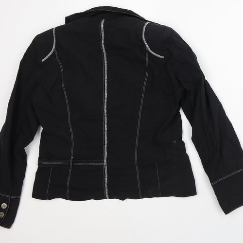 Femmes je Vous Aime Womens Black Striped Jacket Size S