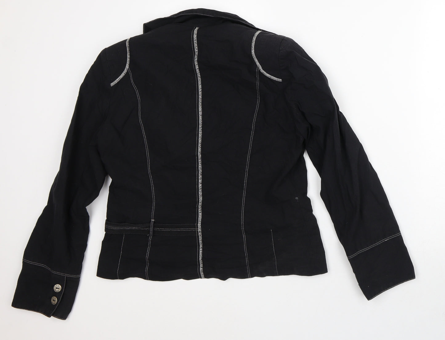 Femmes je Vous Aime Womens Black Striped Jacket Size S