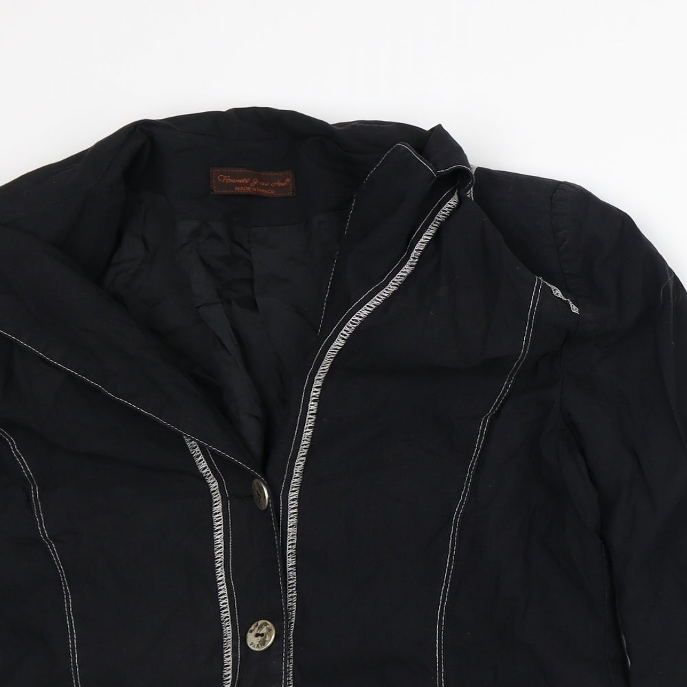 Femmes je Vous Aime Womens Black Striped Jacket Size S