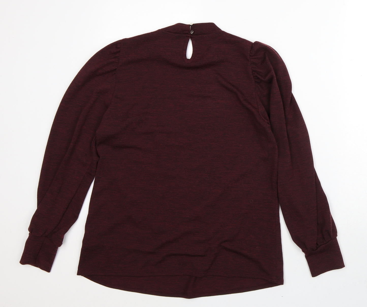 Dorothy Perkins Womens Red Polyester Basic T-Shirt Size 14 Mock Neck