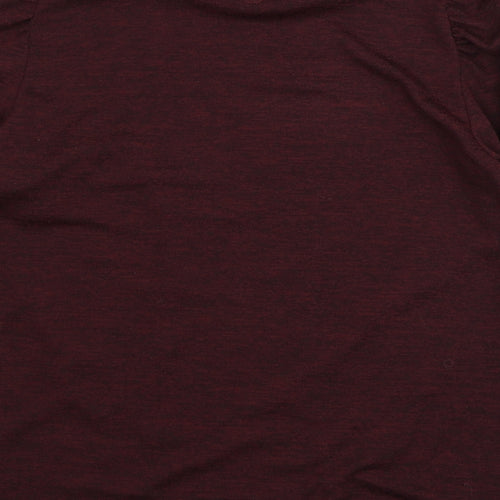 Dorothy Perkins Womens Red Polyester Basic T-Shirt Size 14 Mock Neck