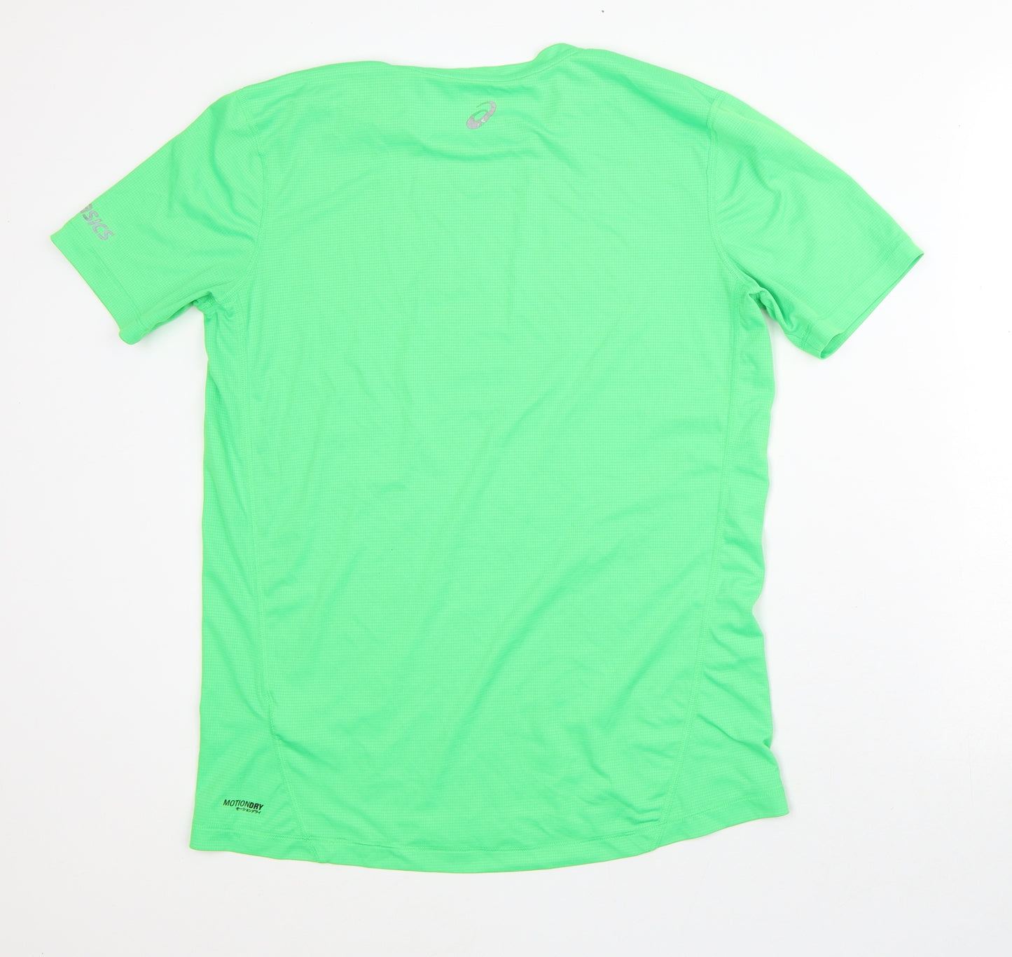 Oasics Mens Green Polyester Basic T-Shirt Size M Round Neck