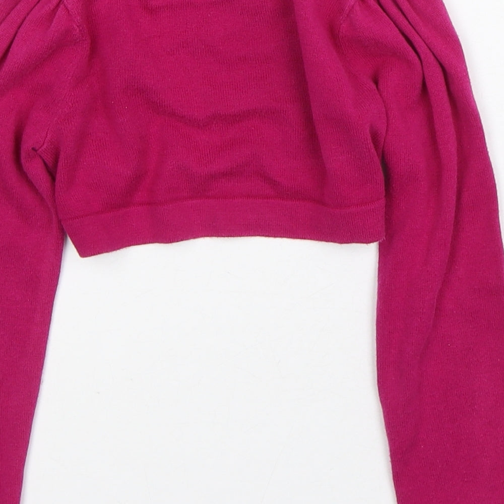 Monsoon Girls Pink Round Neck Cotton Cardigan Jumper Size 5-6 Years